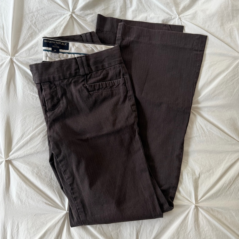 Banana Republic Brown Flared Low Rise Trousers Size 0P
